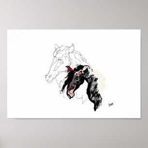 Affisch: Häst inomhus Poster