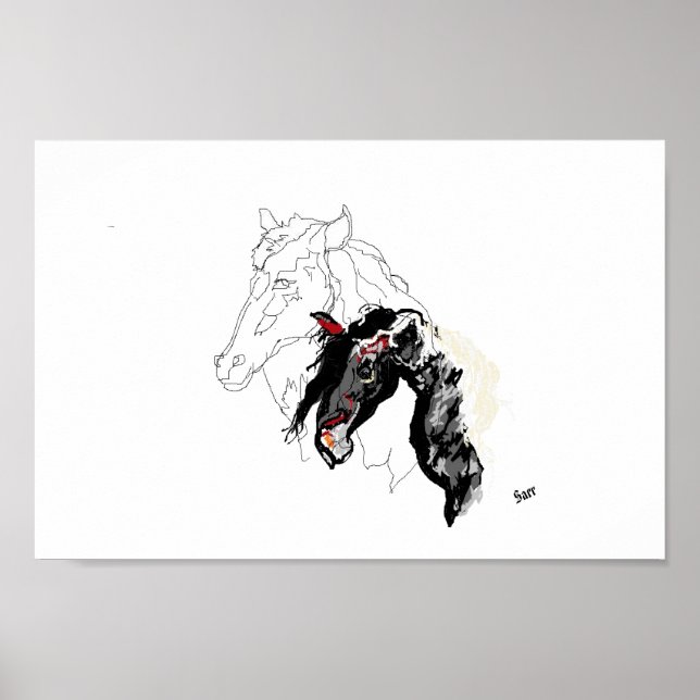 Affisch: Häst inomhus Poster (Framsidan)