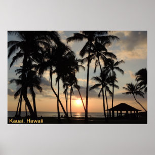 Affisch - Hawaii strandsolnedgång