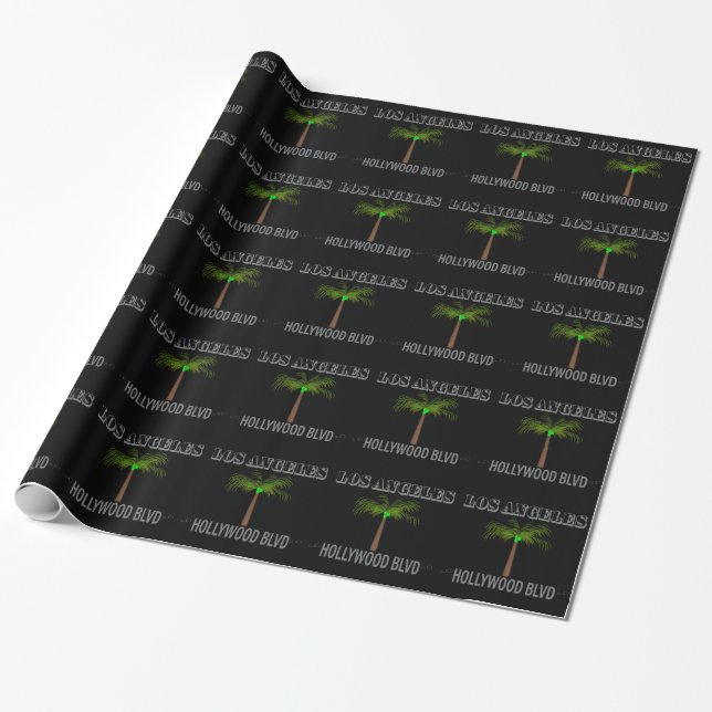 Affisch Hollywood Blvd. Inpackningspapper Presentpapper (Utrullad)