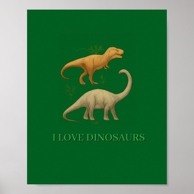Affisch - Jag älskar dinosaurier (Framsidan)