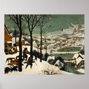 Affisch Jägarna i snö Pieter Bruegel