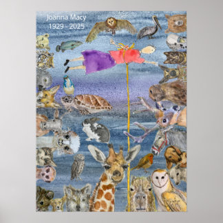 Affisch: Joanna flyger bland djuren Poster