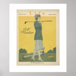 Affisch Juni 1921 för liv för kvinnagolfarevinta