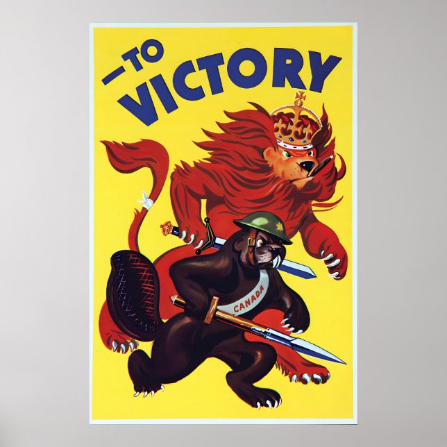 Affisch Kanada - till seger WWII propaganda konst (Framsidan)