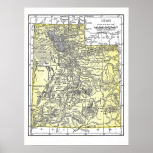 Affisch: Karta av Utah, 1921 Poster