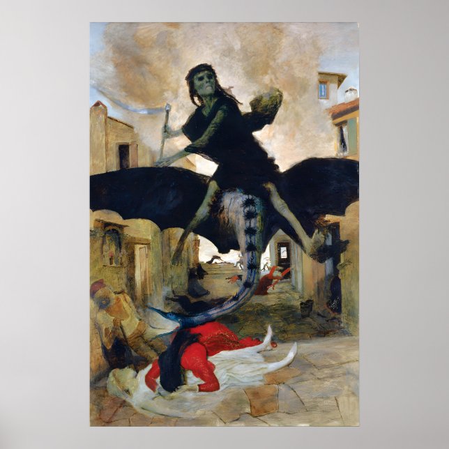 Affisch Målning Arnold Böcklin - Die Pest (The (Framsidan)