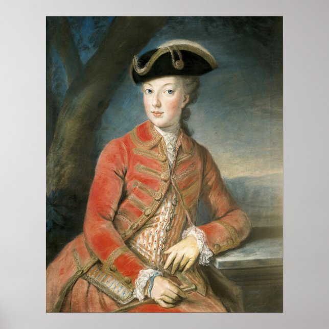 Affisch Marie Antoinette jaktkläder (Framsidan)