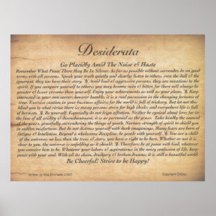 Affisch-Max Ehrmann-Utföra i relief Wood planka Poster