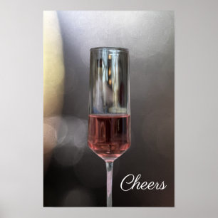 Affisch med bild på glas vin