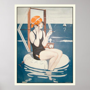Affisch med den franska sommarillustrationen för