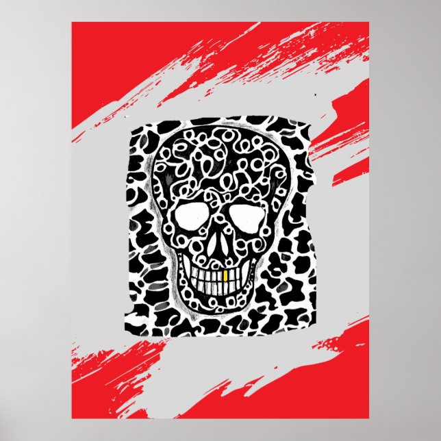 Affisch med dödskalle-design (Framsidan)