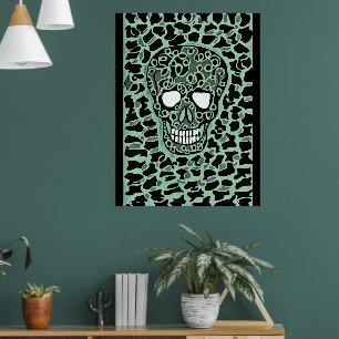 Affisch med dödskalle-design