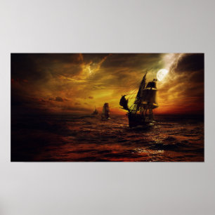 Affisch med piratfrakten
