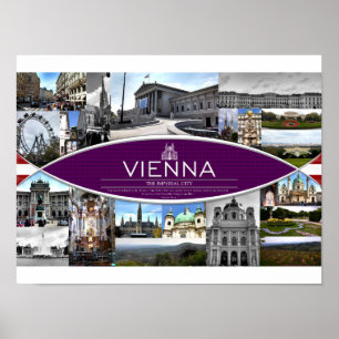 Affisch med platser från Wien