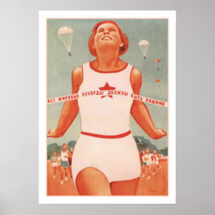 Affisch med vintagesovjet - facklig propaganda