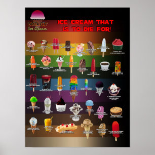 Affisch/meny för pastastadsglass poster