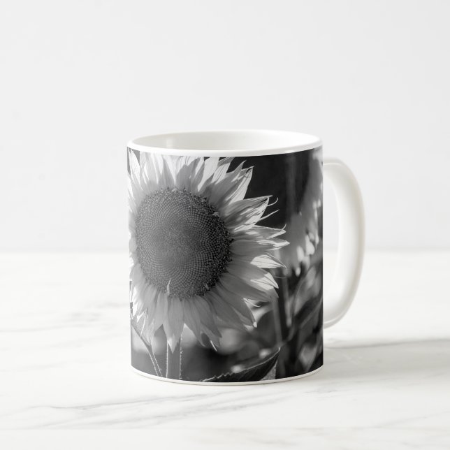 Affisch - Monokroma solrosor Kaffemugg (Framsida höger)