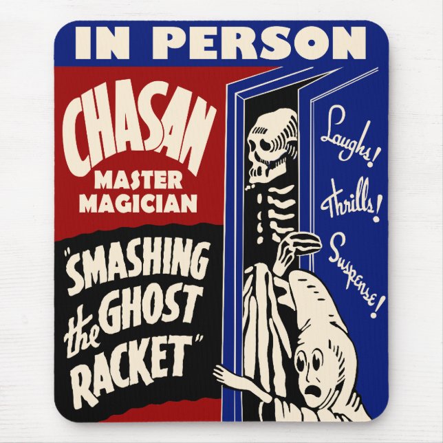 Affisch Mousepad för vintagespökeShow Musmatta (Framsidan)