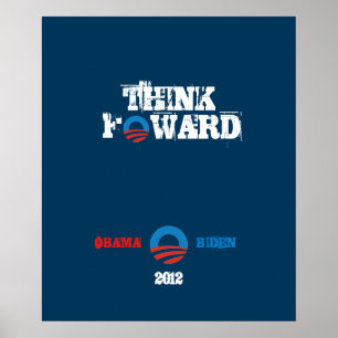 Affisch Obama - Biden 2012 tänka framåtriktat