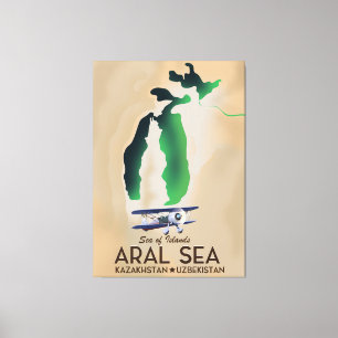 Affisch om Aral Sea Travel i karta Canvastryck