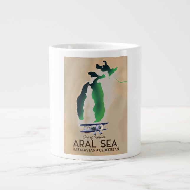 Affisch om Aral Sea Travel i karta Jumbo Mugg (Framsidan)