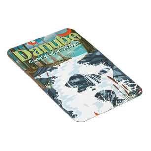 Affisch om Donaus europeiska flodtrafikaffisch Magnet