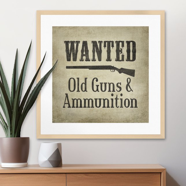 Affisch: Önskas - Gamla Vapen & Ammunition Poster (Skapare uppladdad)