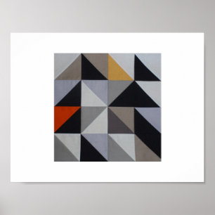Affisch - Orange Geometrisk Triangel Abstrakt