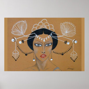 Affisch "östlig elegans" Orig. Asiat/art déco
