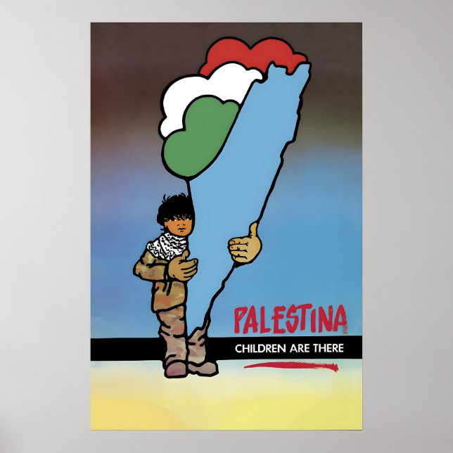 Affisch Palestina - Barn finns där (Framsidan)