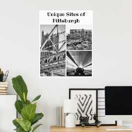 Affisch -Pittsburgh B&W Collage
