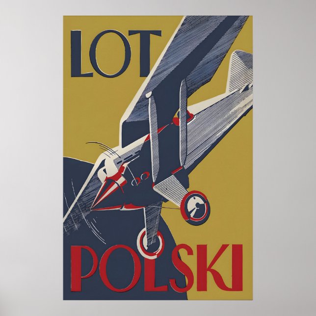 Affisch Polen LOT Polski Polska Flygvapen Mellankr (Framsidan)