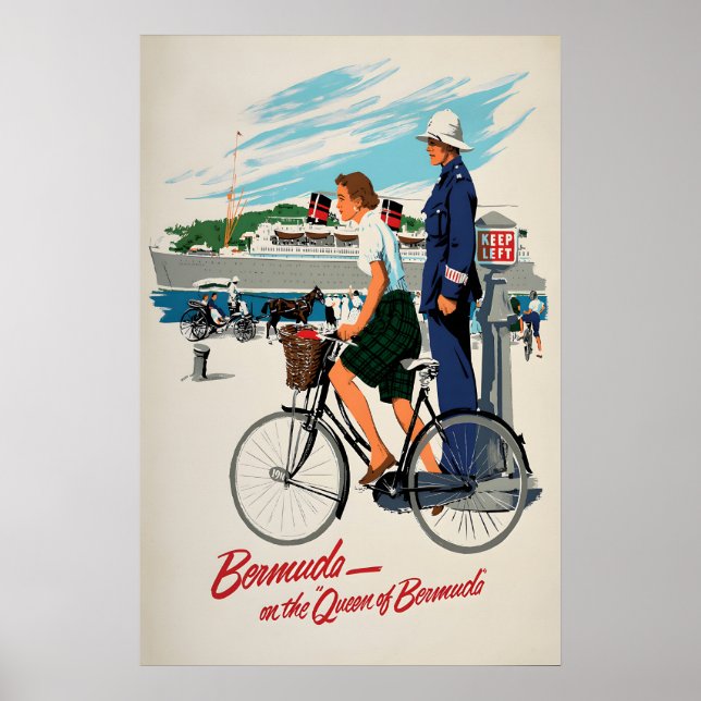 Affisch reklam Queen Bermuda Steam Shi (Framsidan)