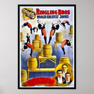 Affisch Ringling Brothers Circus Raschetta Brother