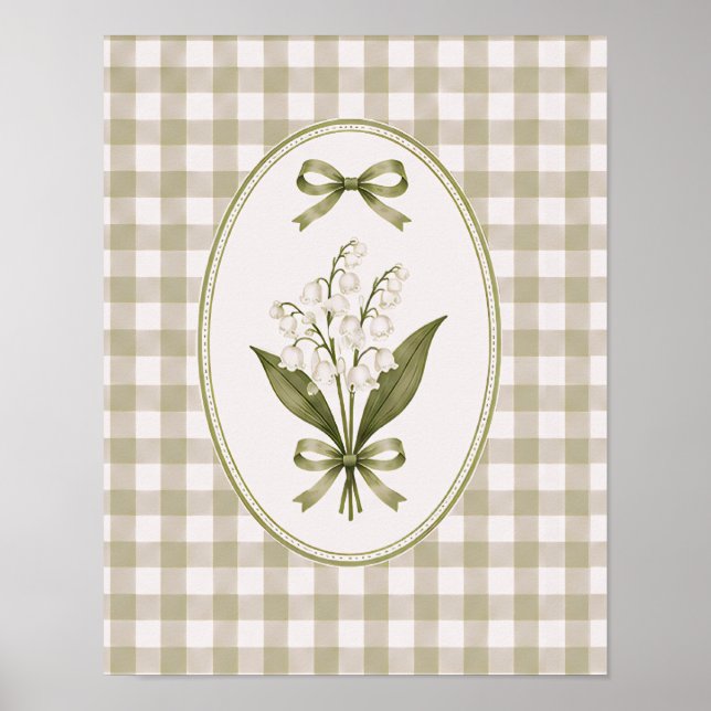 (AFFISCH) Rustic Bow Coquette Liljekonvalj Poster (Framsidan)