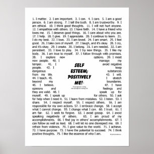 Affisch: "Själv Esteem_Positively mig ", Poster