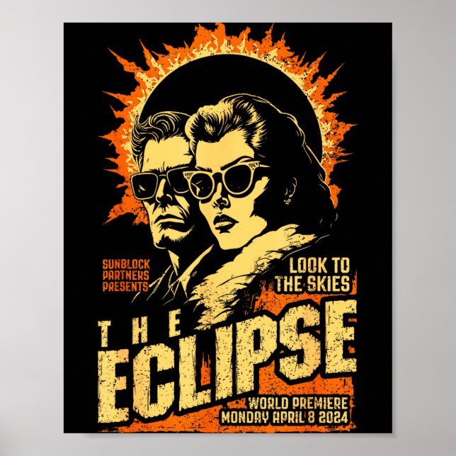 Affisch solförmörkelse vintage science fiction (Framsidan)