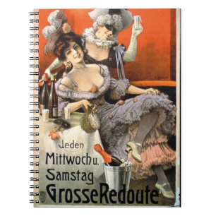 Affisch som annonserar 'Grosse Redoute' (färg lito Anteckningsbok