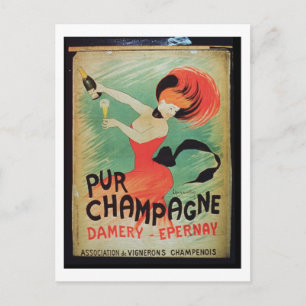 Affisch som annonserar 'Pur Champagne', från Damer Vykort