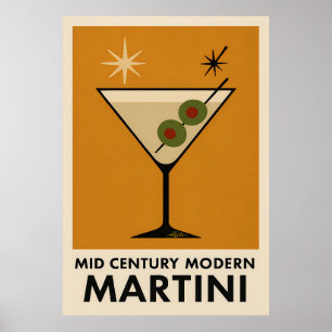 Affisch stil Mid Century Modern Martini
