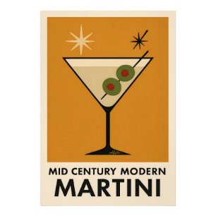 Affisch stil Mid Century Modern Martini Fototryck