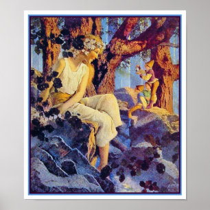 Affisch/tryck: Flicka med älvor - Maxfield Parrish Poster
