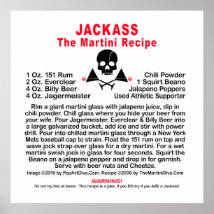Affisch, tryck - JACKASS, The Martini