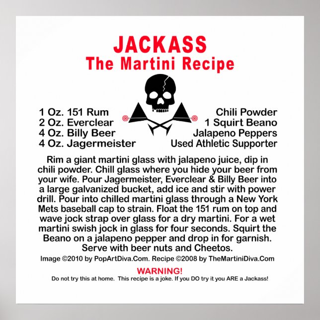 Affisch, tryck - JACKASS, The Martini (Framsidan)