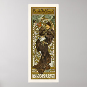 Affisch/tryck: Mucha - Lorenzaccio - art nouveau Poster