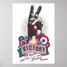 Affisch – Victory Peace & Love Pop-Art Design