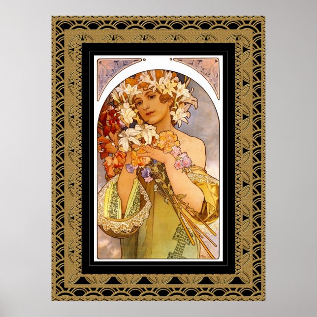 Affisch Vintage Art Alphonse Mucha Med Ram (Framsidan)