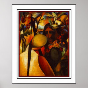 Affisch Vintage Art August Macke Infödda Amerikane