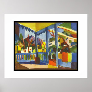 Affisch Vintage Art August Macke Terrass